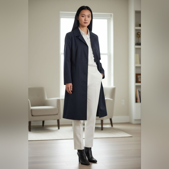 NEW, BROOKS BROTHERS, NAVY BLUE, CAR COAT, OVERCOAT, EXCELLENT CONDITION Size 14 - Picture 3 of 5